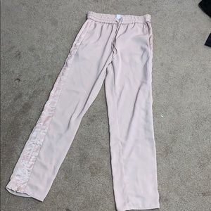 Pink track pants